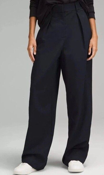 lululemon athletica Pants - Lululemon Pleat Front High Rise Trouser Pants  TRUE NAVY  Regular 30" SZ L NWOT